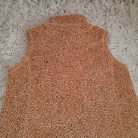 Cabela's Light Camel Teddy Long Vest Mock Neck Zip Up EUC Medium - Picture 10 of 14
